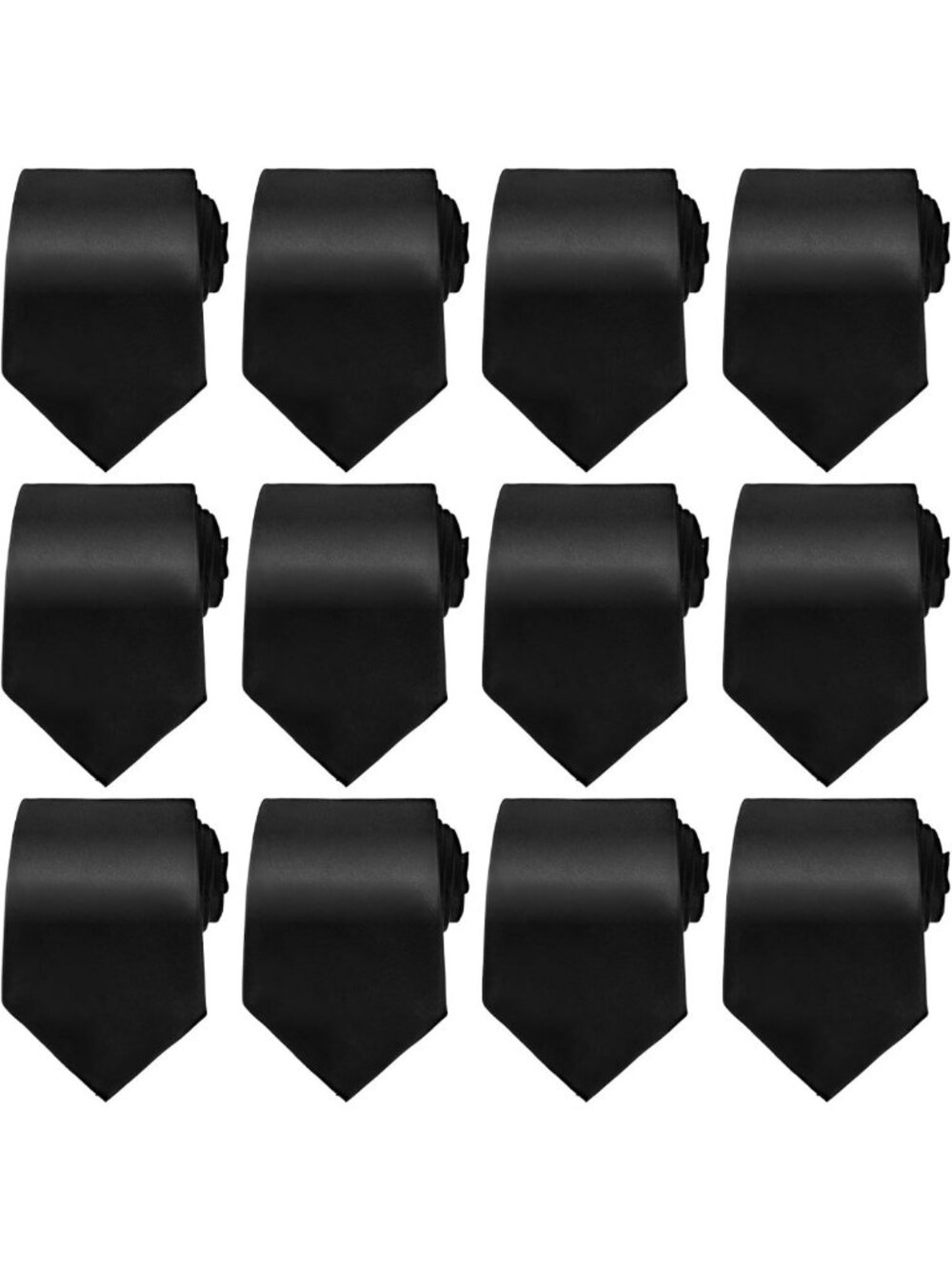 Solid Color Satin Neckties for Men - Bulk Ties, Perfect for Formal & Casual Wear